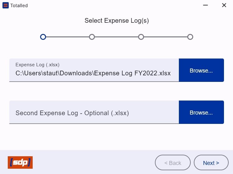 Select secondary Expense Log