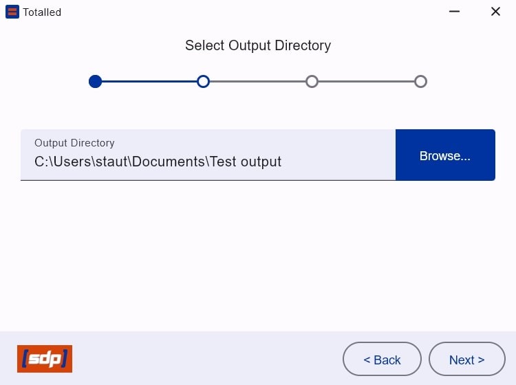 Select Output Directory